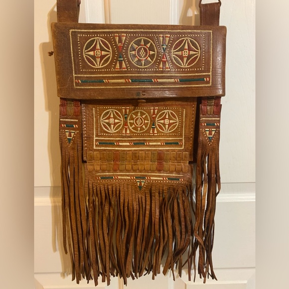 Vintage Moroccan leather bag - Picture 2 of 7